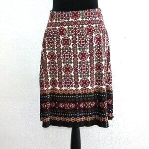 Julie's Closet, Red/black floral midi skirt, with sash belt